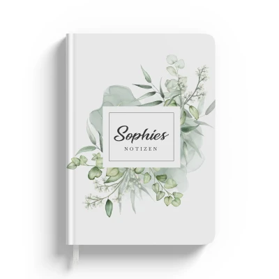 Personalisiertes Notizbuch - Verziert mit Blumen und Namen