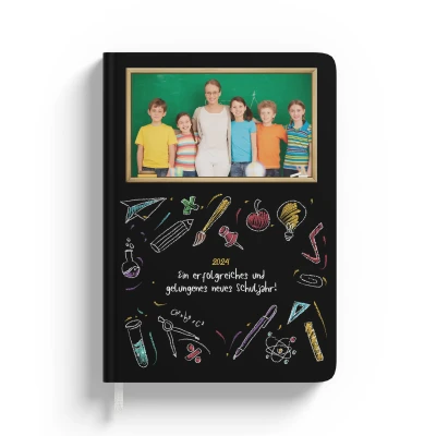 Personalisiertes Notizbuch - Tafel für Schüler mit Text und Bild