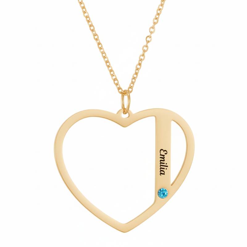 Halskette mit Herzanhänger mit Name