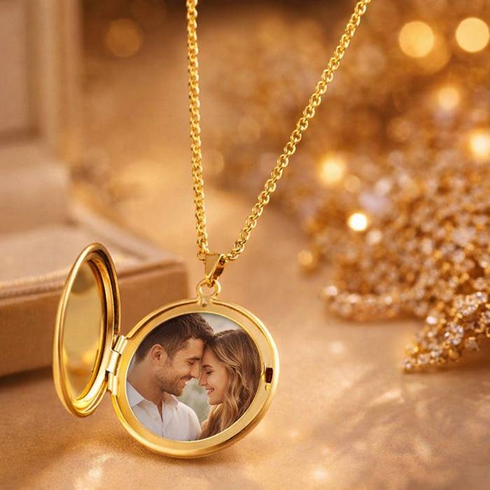 Medaillon-Halskette mit Foto