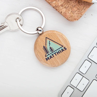 Schlüsselanhänger aus Holz - Mit dem Berg