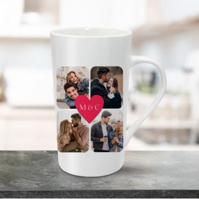 Personalisierte Lattetasse 470ml - Paar mit Fotos