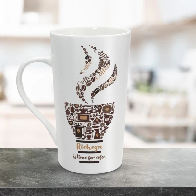 Personalisierte Lattetasse 470ml - Es ist Zeit für Kaffee