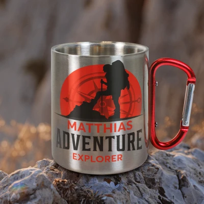 Personalisierte Edelstahltasse 200ml - Abenteuer Entdecker