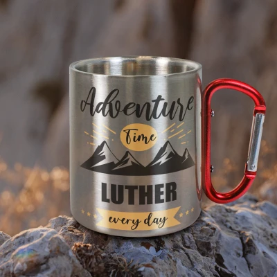 Personalisierte Edelstahltasse 200ml - Abenteuerzeit