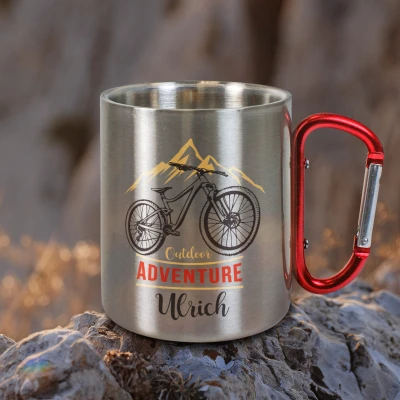Personalisierte Edelstahltasse 200ml - Outdoor-Abenteuer