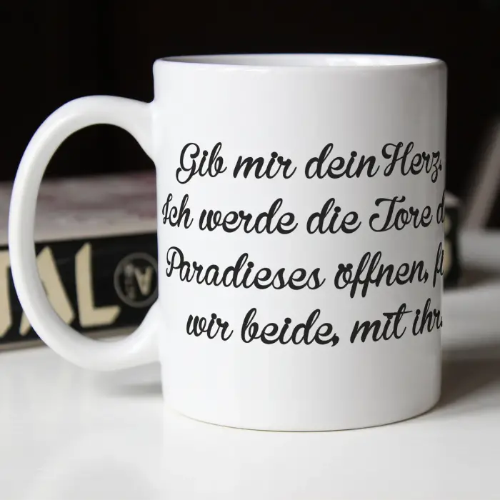 Personalisierte Tasse mit Foto und Text