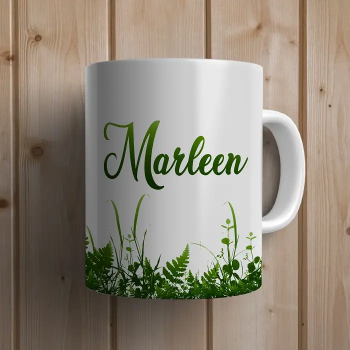 Personalisierte Tasse mit Pflanzenmuster
