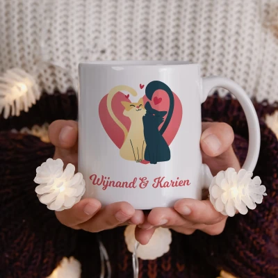 Personalisierte Tasse mit Herzmotiv