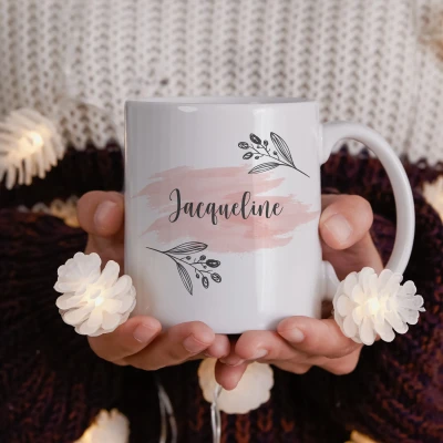 Personalisierte Tasse mit Aquarell motiv und Namen