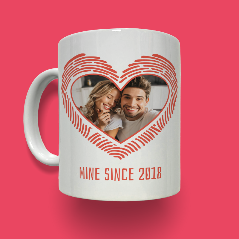 Personalisierte Tasse - Herzförmiger Abdruck mit Foto