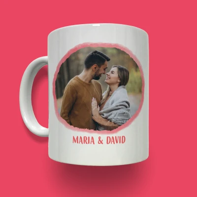 Personalisierte Tasse - Aquarell Buchstaben und Foto