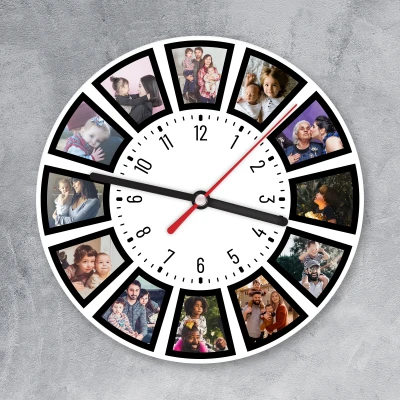 Wanduhr - Rund mit Familienfotos