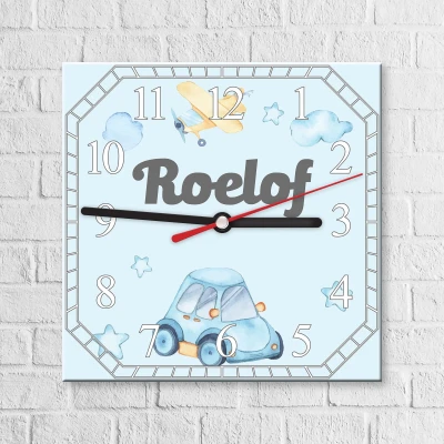 Wanduhr - Quadrat für das Kinderzimmer