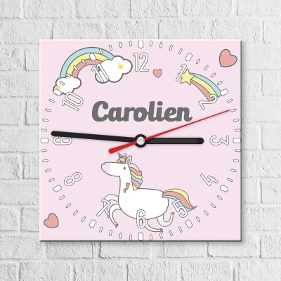 Wanduhr - Quadrat für das Mädchenzimmer