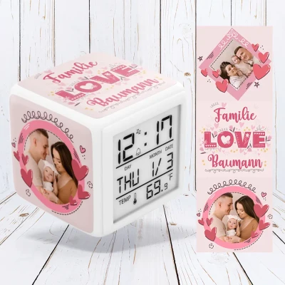 Digitale Uhr - Family Love