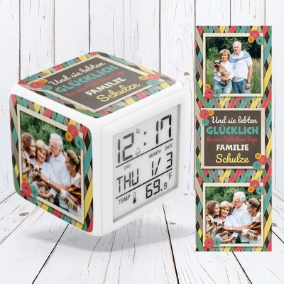 Digitale Uhr - Glückliche Großeltern