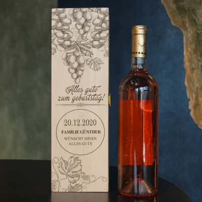 Personalisierte Weinkiste - Alles Gute zum Geburtstag!