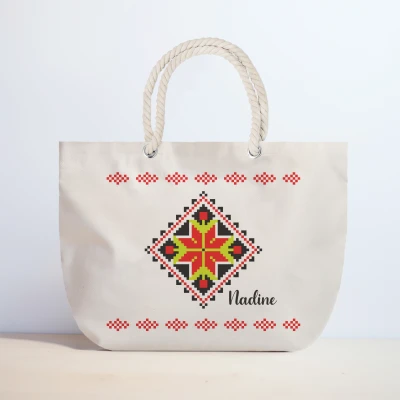 Personalisierte Strandtasche - Traditionelles Design