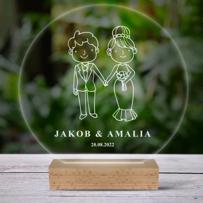 3D-LED-Lampe - Für frisch Verheiratete