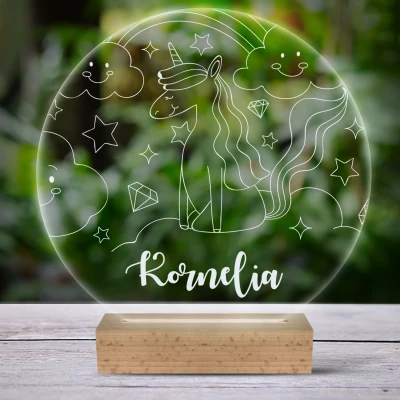 3D-LED-Lampe - Einhorn