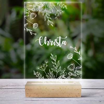 3D-LED-Lampe - Mit pflanzlichem Muster