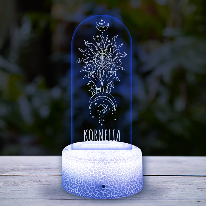 3D-LED-Lampe - Sonne und Mond