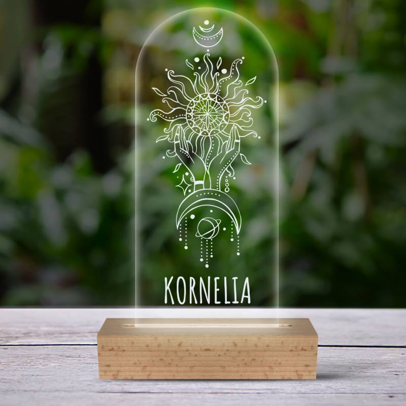 3D-LED-Lampe - Sonne und Mond