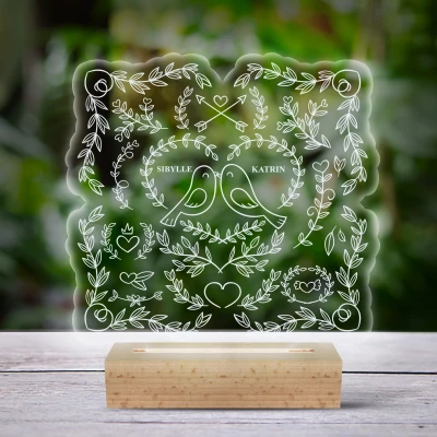 3D-LED-Lampe - Mit Vögeln