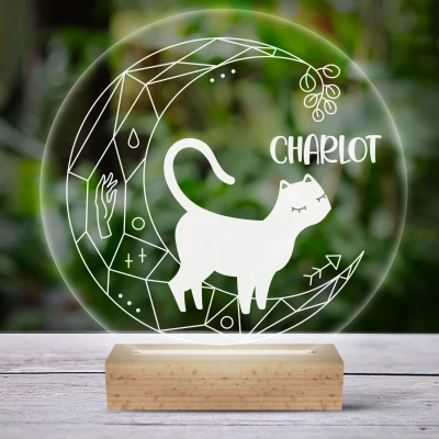 3D-LED-Lampe - Mit Katze