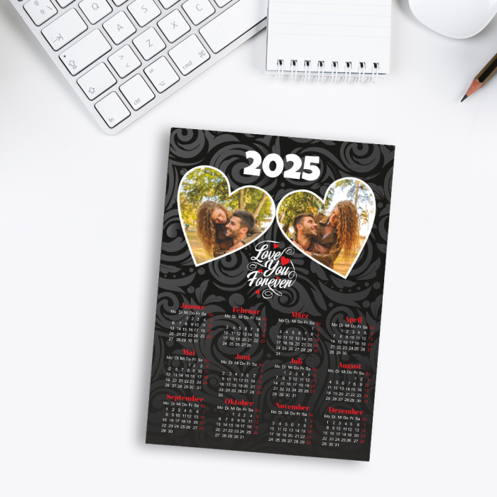Kühlschrankmagnet - Kalender und 2 Fotos