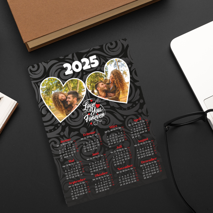 Kühlschrankmagnet - Kalender und 2 Fotos