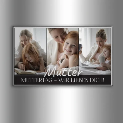 Personalisierter Kühlschrankmagnet mit Foto und Text