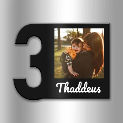 Personalisierter Kühlschrankmagnet zum dreijährigen Jubiläum