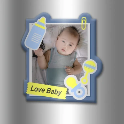 Personalisierter Kühlschrankmagnet - Ich liebe Babys