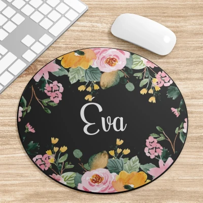 Rundes Mauspad mit personalisiertem Namen