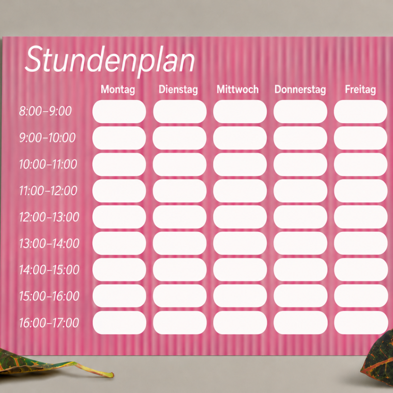 Individueller Stundenplan für die Schule