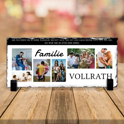 Schieferplatte - Mit Foto und Nachricht für die Familie
