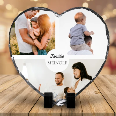 Schieferplatte - Mit Text und Familienbildern