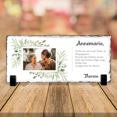 Schieferplatte - Mit Text und Nachricht für Mama