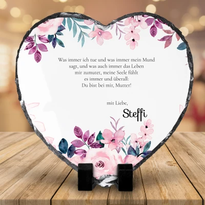 Schieferplatte - Mit Nachricht für Mama