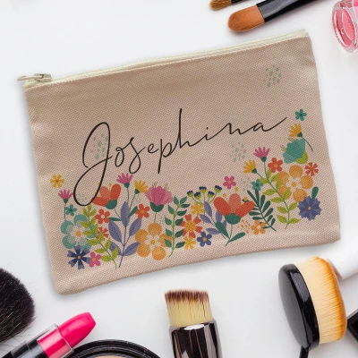 Personalisierte Kosmetiktasche - Florales Design mit Name