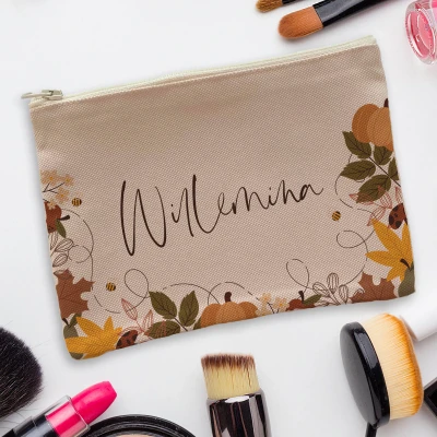 Personalisierte Kosmetiktasche - Herbst mit deinem Namen