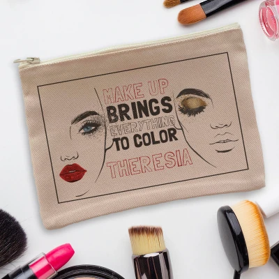 Personalisierte Kosmetiktasche - Zwei Mädchen und Name