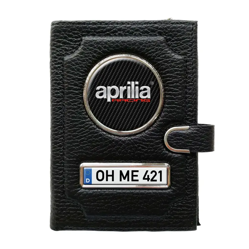 Geldbörse mit Geldfach mit Clip - Aprilia Silver