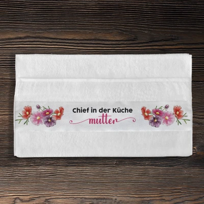 Personalisiertes Baumwollhandtuch - Chefkoch in der Küche