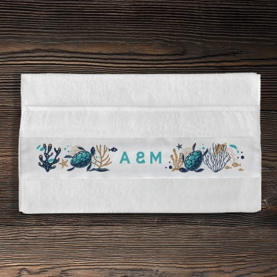 Personalisiertes Baumwollhandtuch - Ozean