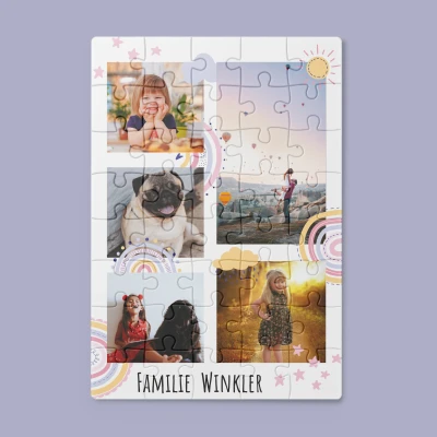 Personalisiertes Puzzle mit Familienerinnerungen