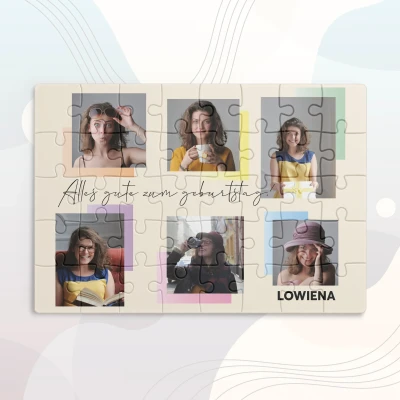 Personalisiertes Puzzle mit dem Jubiläumsgruß "Alles Gute zum Geburtstag!"