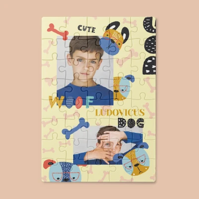 Personalisiertes Puzzle mit Welpen